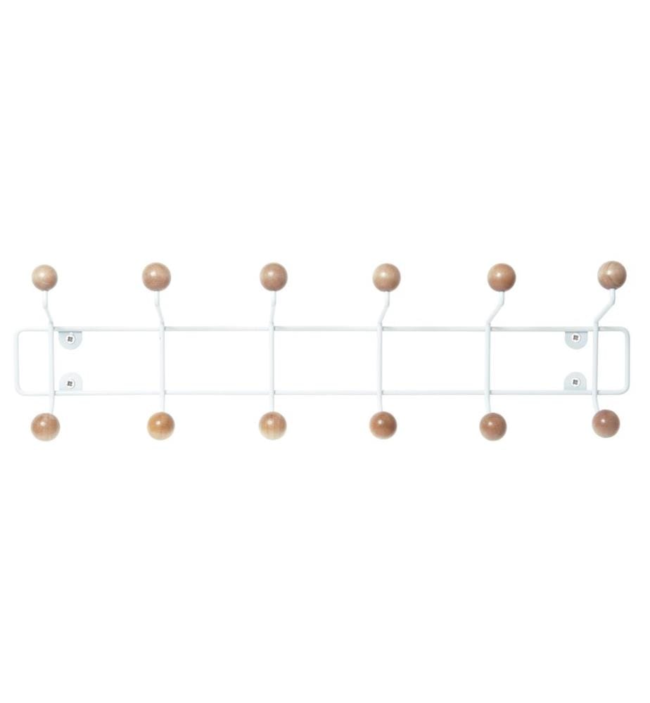 PRESENT TIME - Portemanteau mural Saturnus 12 Suspensions, blanc/naturel