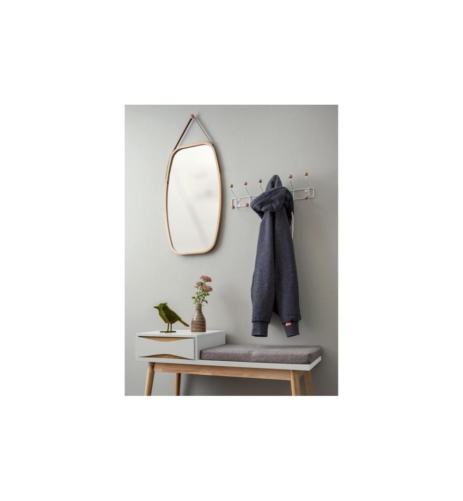 PRESENT TIME - Portemanteau mural Saturnus 12 Suspensions, blanc/naturel