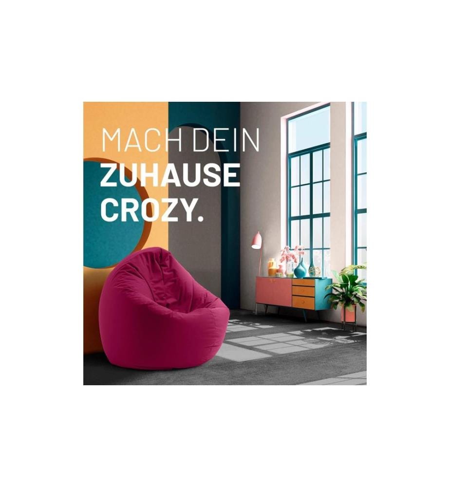 Lumaland - Runder Sitzsack 2 in 1, 300 l Polyester (PES), Weinrot