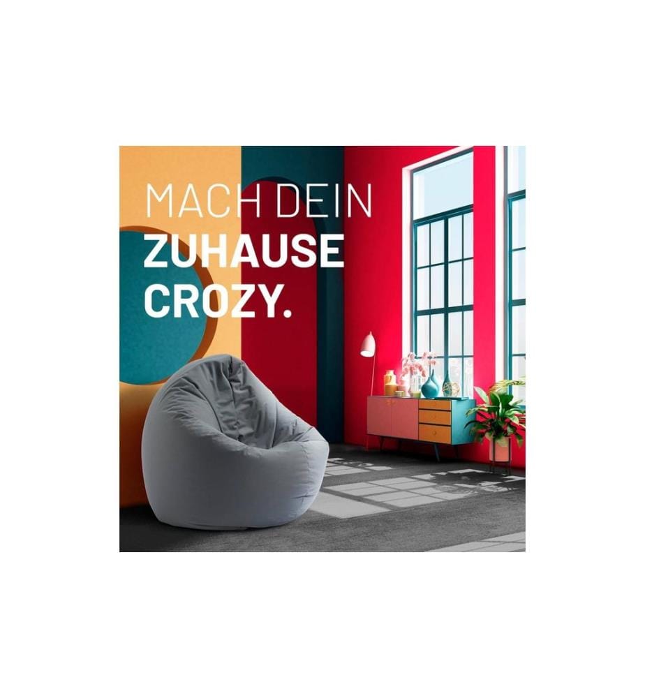 Lumaland - Runder Sitzsack 2 in 1, 300 l Polyester (PES), Grau