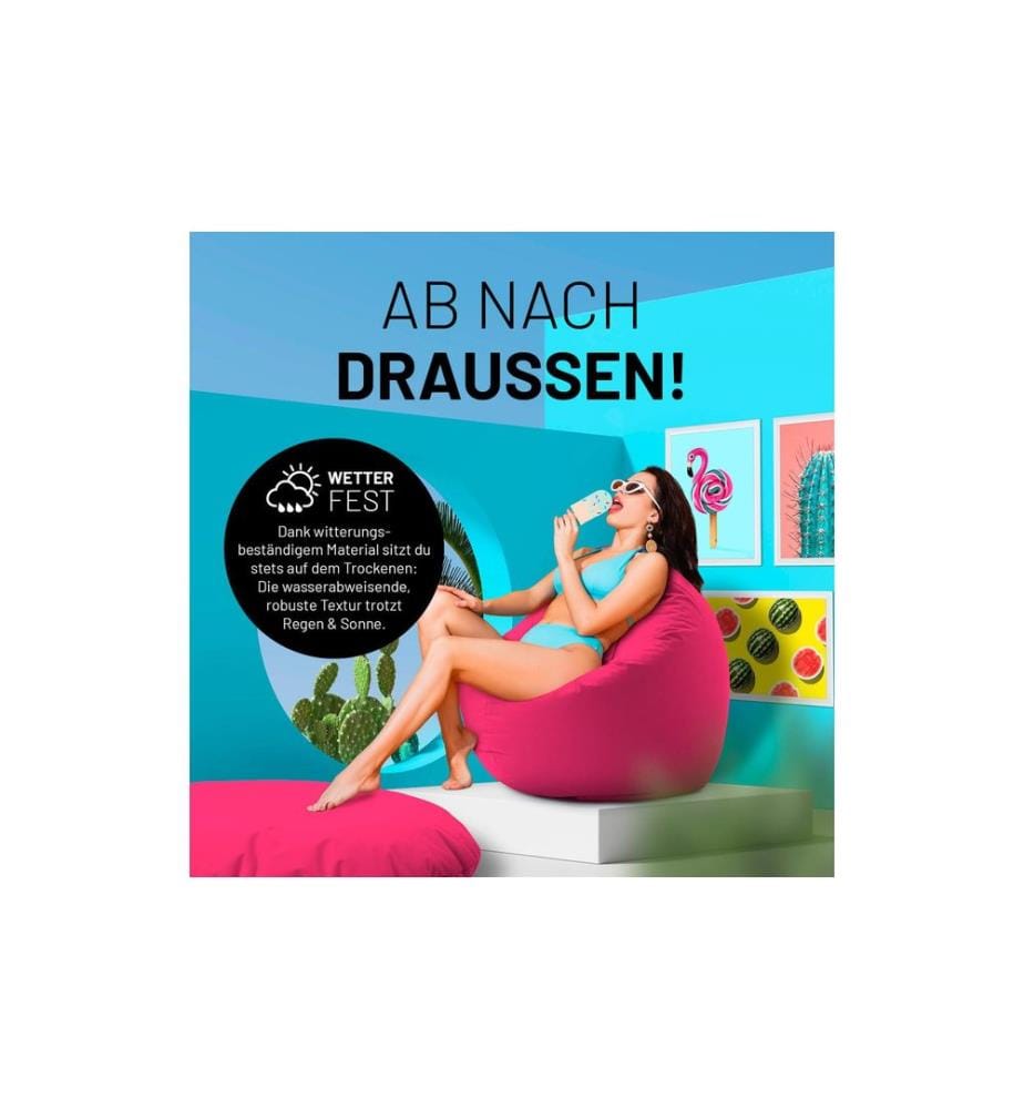 Lumaland - Runder Sitzsack 2 in 1, 300 l Polyester (PES), Rosa