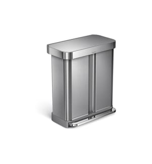 SIMPLEHUMAN - Poubelle Chambre double 58 l, Argent brossé