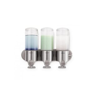SIMPLEHUMAN - Triple distributeur 444 ml, Argenté/Transparent