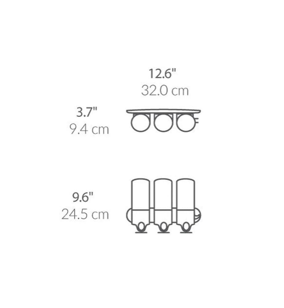 SIMPLEHUMAN - Triple distributeur 444 ml, Argenté/Transparent