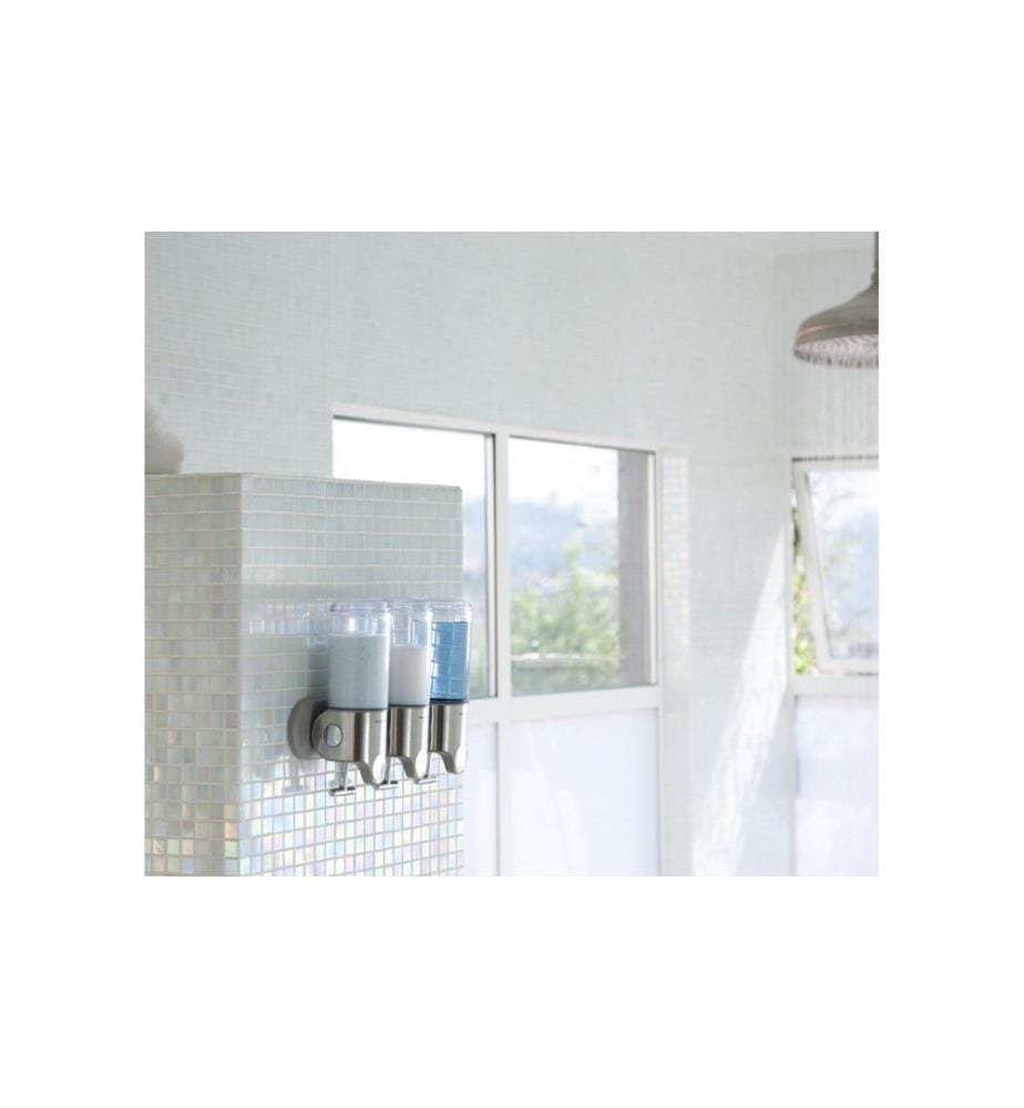SIMPLEHUMAN - Triple distributeur 444 ml, Argenté/Transparent