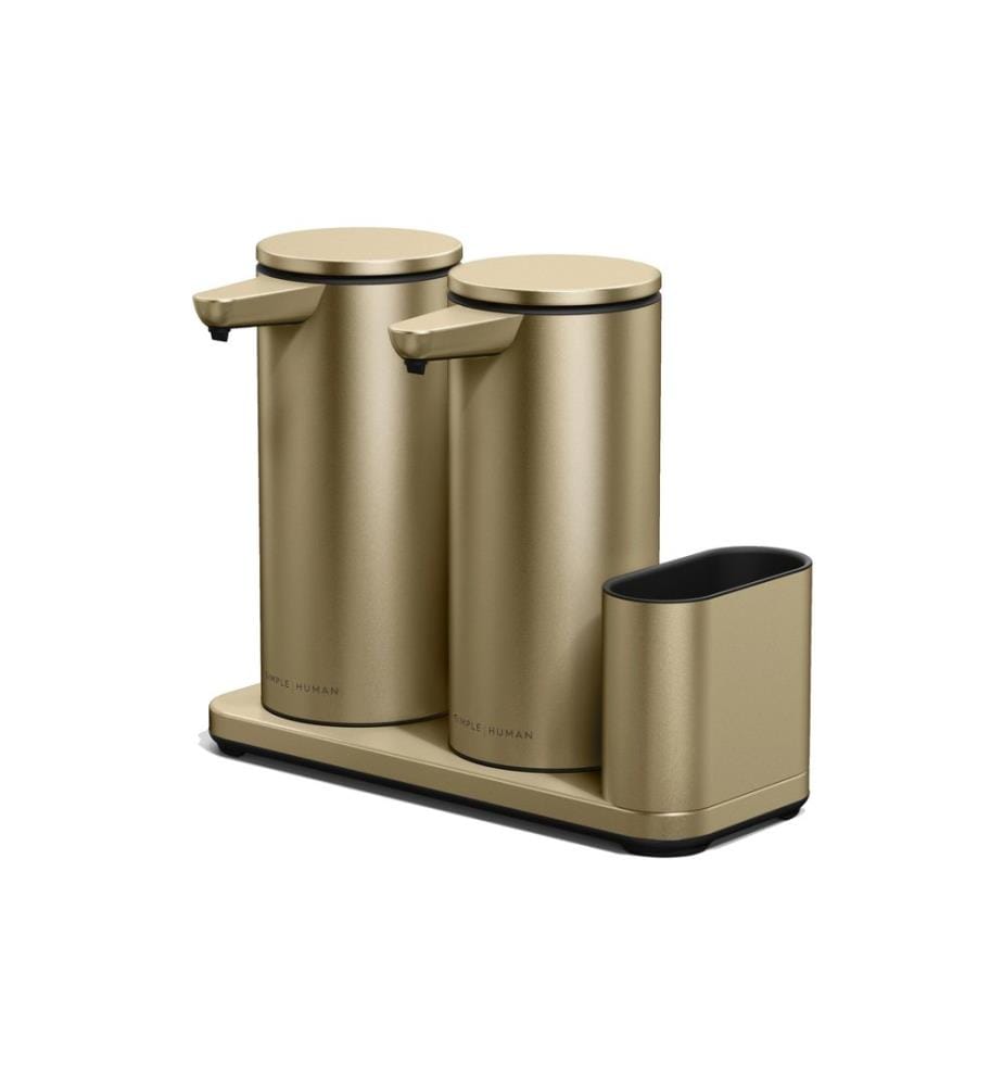 SIMPLEHUMAN - Sensorspender mit Caddy Dual Sensor Pump 2 x 414 ml, Gold