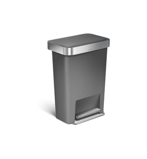 SIMPLEHUMAN - Poubelle à pédale Rectangular Liner Pocket 45 l Gris