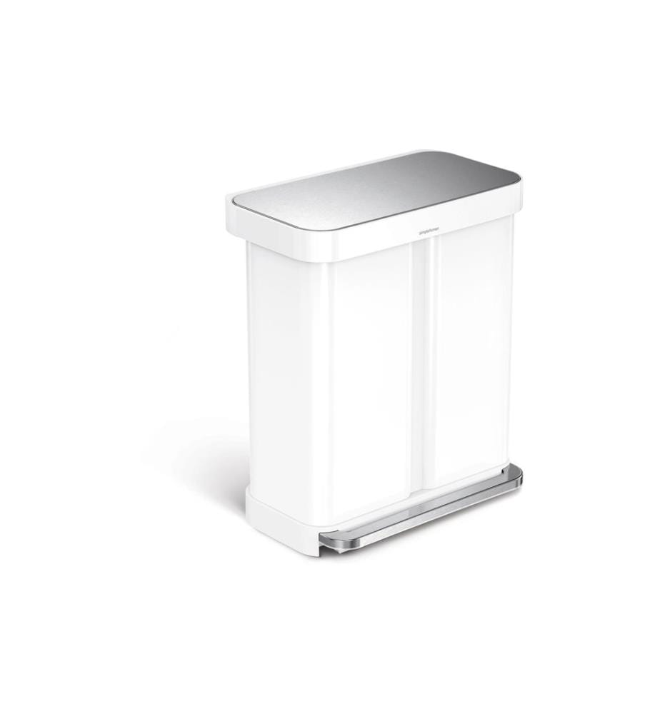 Simplehuman Poubelle Step Can 34+24 l Blanc