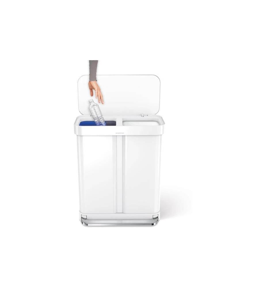Simplehuman Poubelle Step Can 34+24 l Blanc