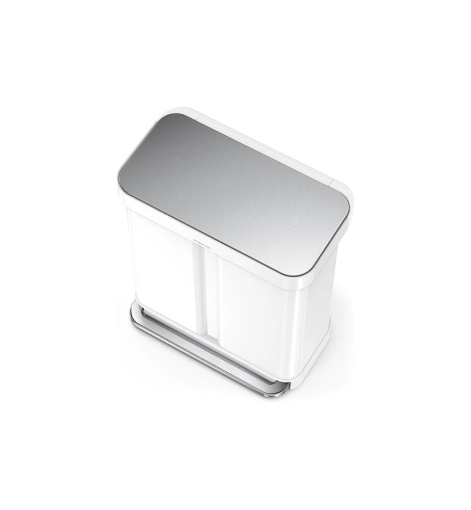 Simplehuman Poubelle Step Can 34+24 l Blanc