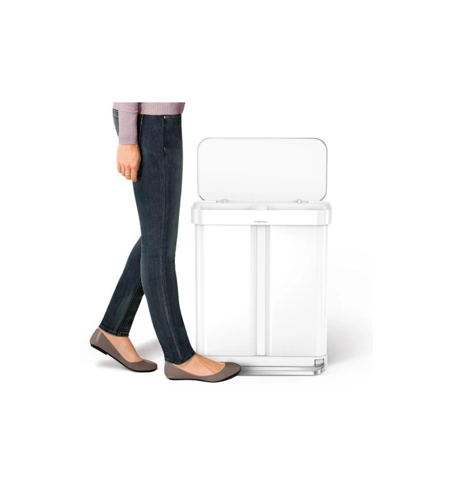 Simplehuman Poubelle Step Can 34+24 l Blanc