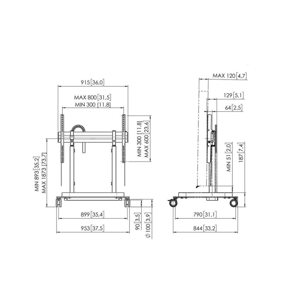 Vogel's Wandhalterung Trolley PRO RISE5308B Schwarz
