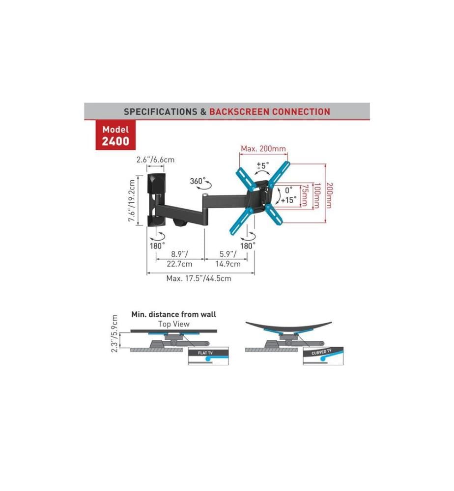 BARKAN - Wandhalterung WH 2400 Schwarz