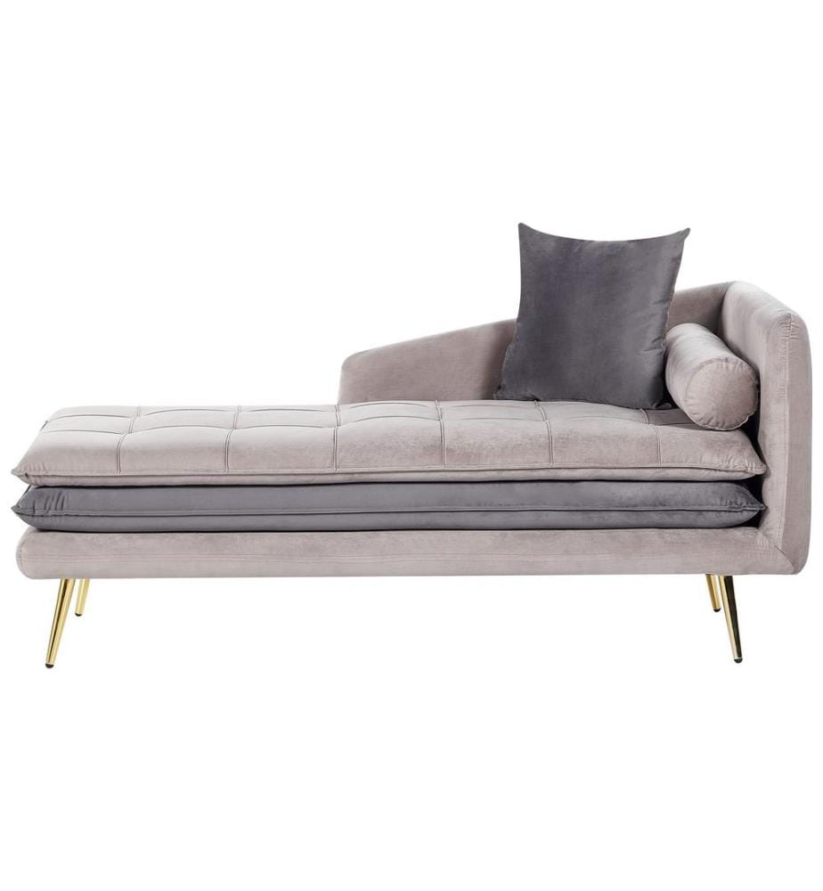 Chaise longue côté droit GONESSE Velours Taupe