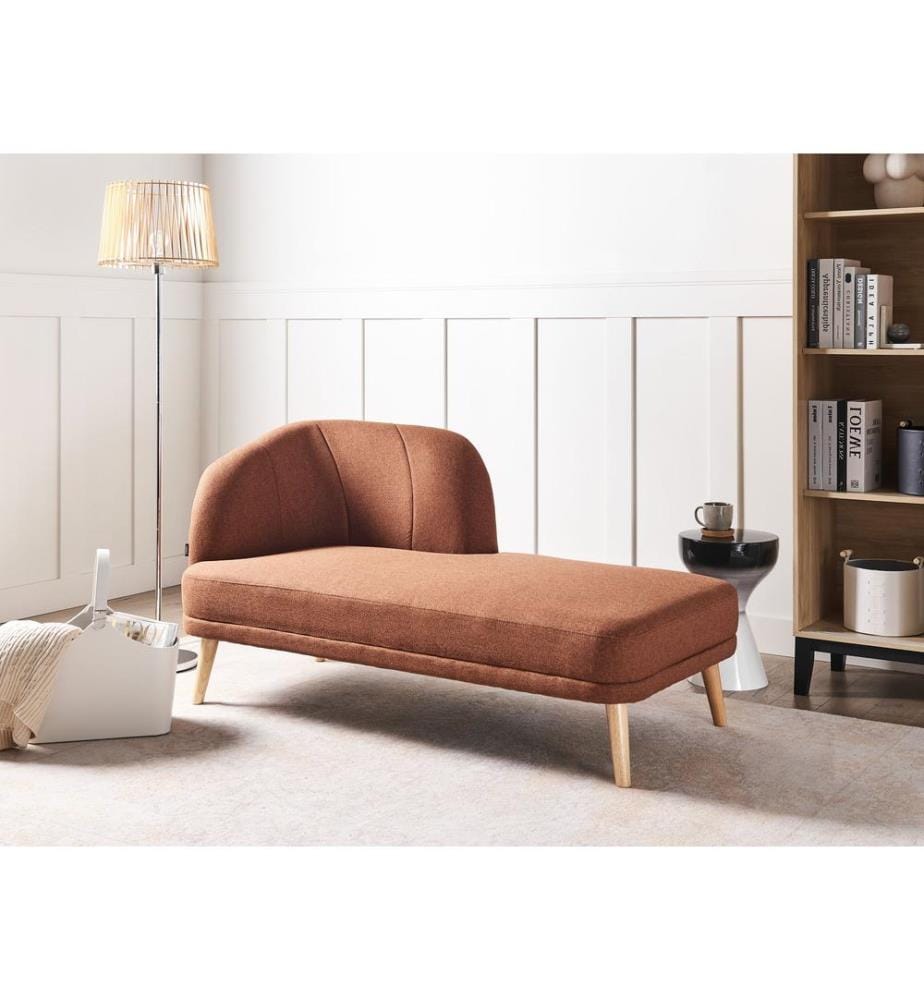 Linksseitige Chaiselongue TANLAY Stoff Goldbraun