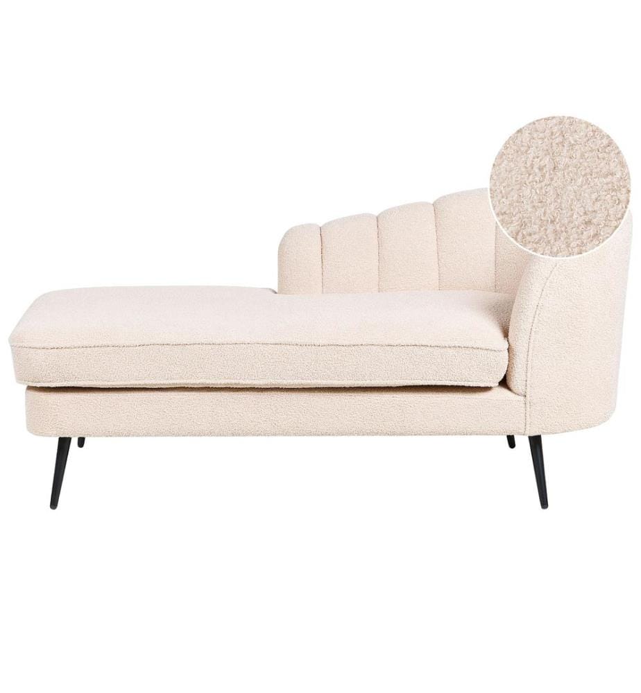 Rechtsseitige Chaiselongue ALLIER Bouclé Hellbeige