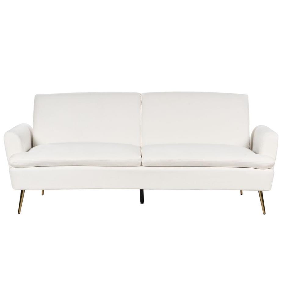 Schlafsofa 3-Sitzer VETTRE Samtstoff Cremeweiss