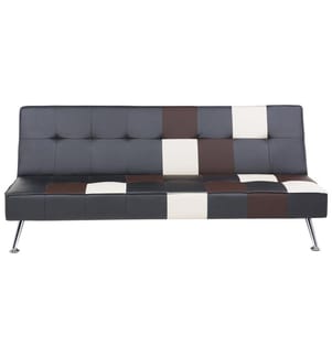 Schlafsofa 3-Sitzer OLSKER Kunstleder Schwarz