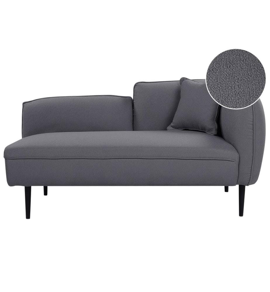 Rechtsseitige Chaiselongue CHEVANNES Bouclé Dunkelgrau