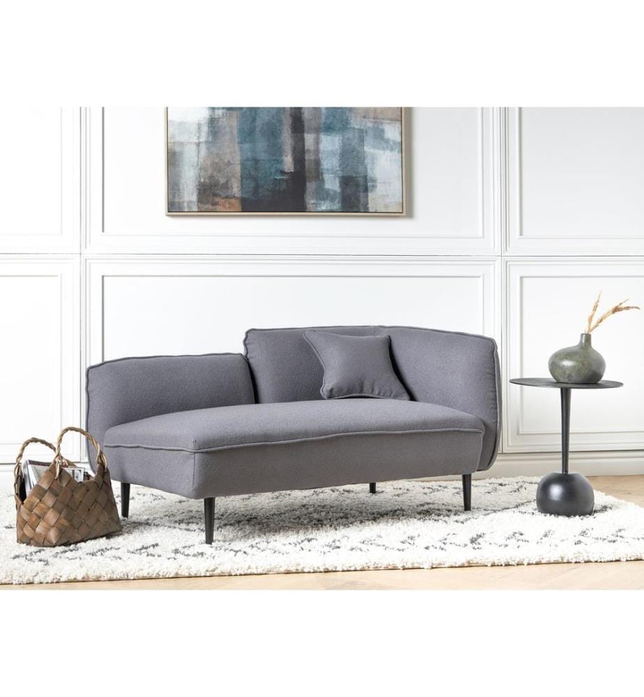 Rechtsseitige Chaiselongue CHEVANNES Bouclé Dunkelgrau