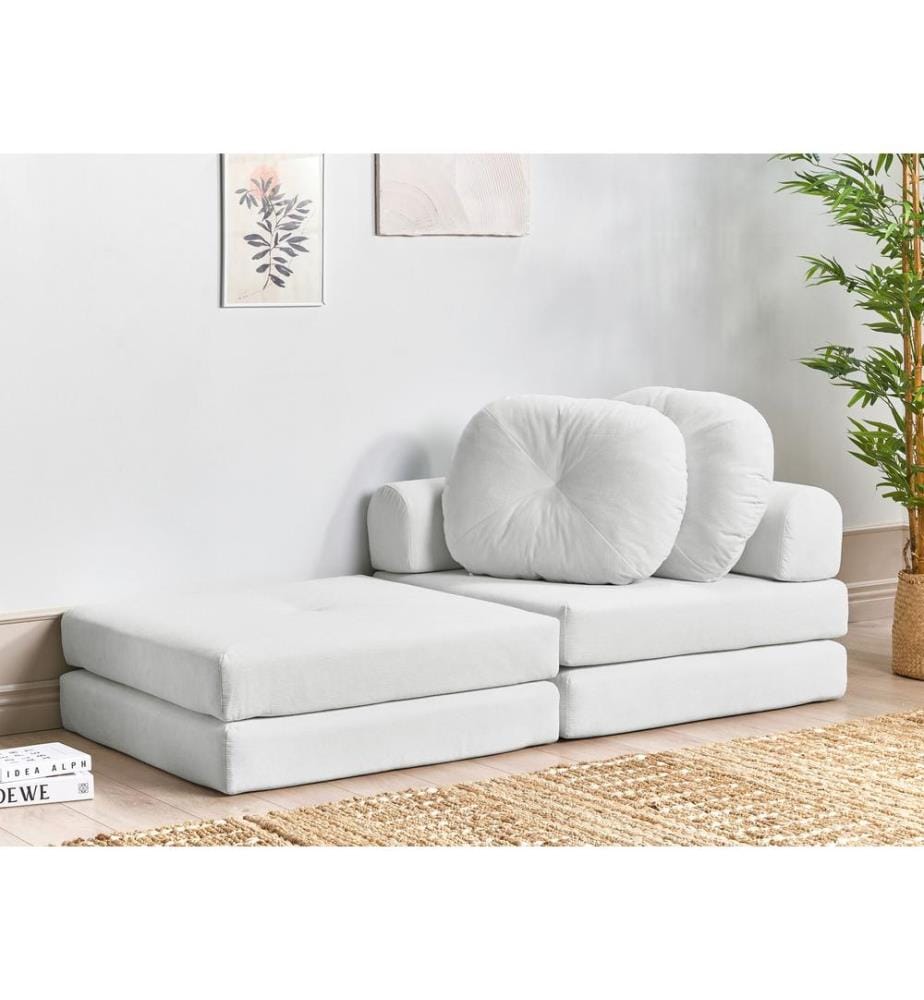 1-Sitzer Schlafsofa OLDEN Cord Cremeweiss
