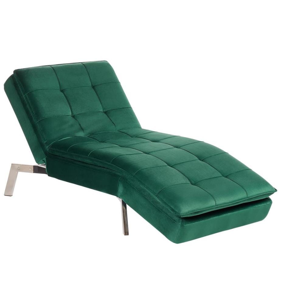 Chaiselongue LOIRET Samtstoff Smaragdgrün