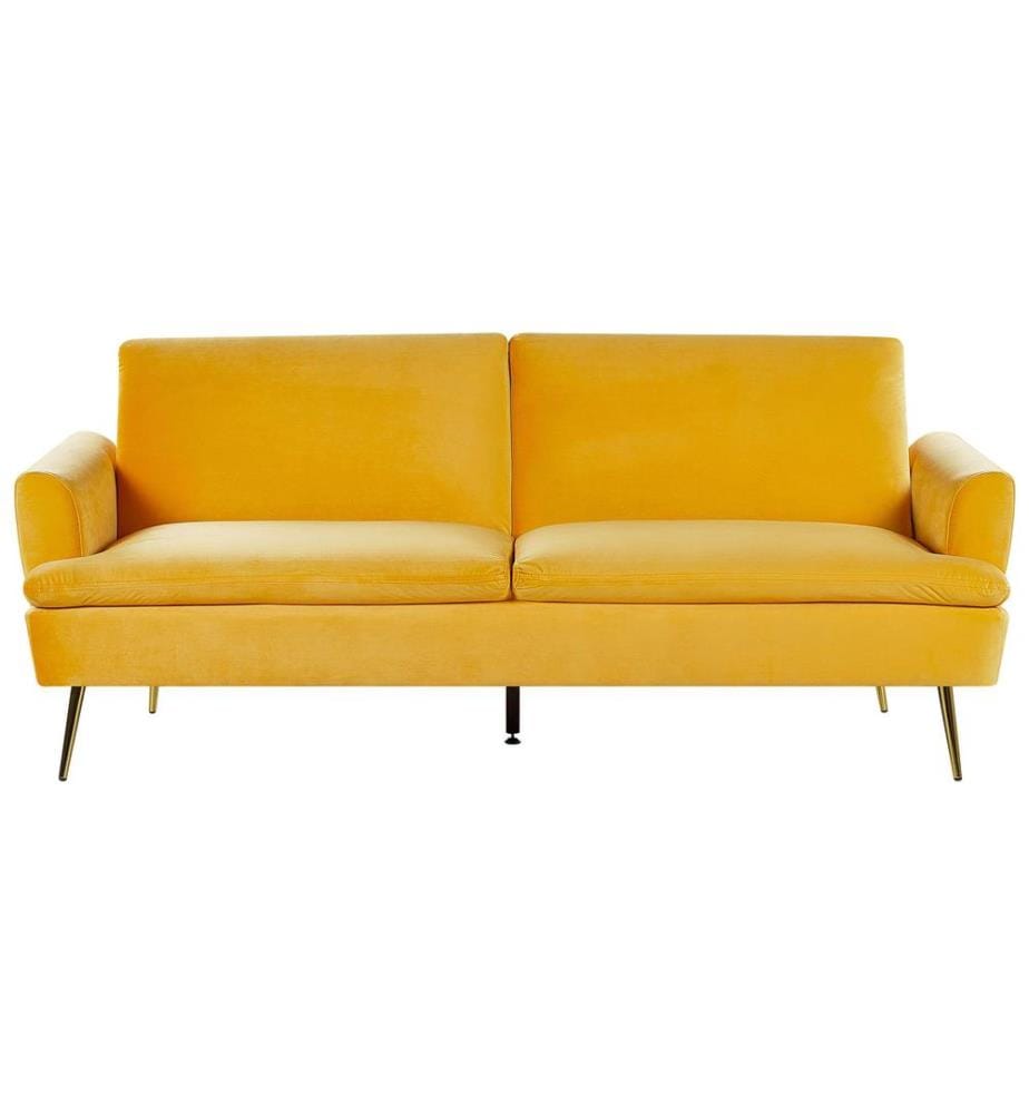 Schlafsofa 3-Sitzer VETTRE Samtstoff Gelb