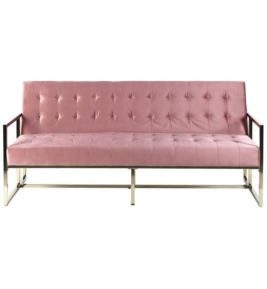 Schlafsofa 3-Sitzer MARSTAL Samtstoff Rosa