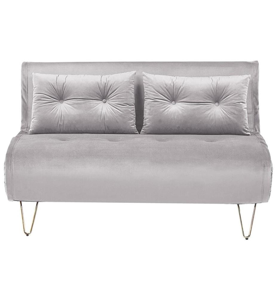 Schlafsofa 2-Sitzer VESTFOLD Samtstoff Grau