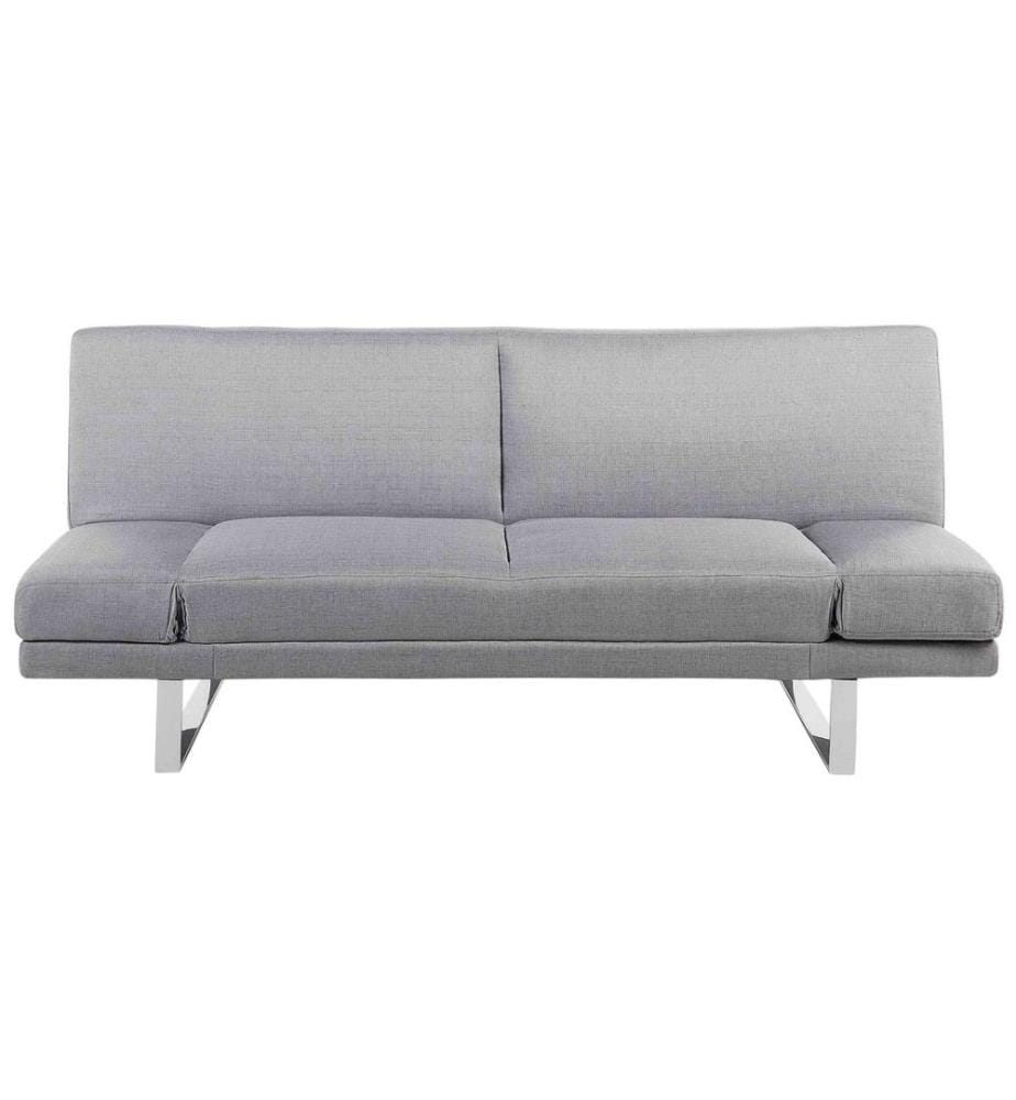 Divano letto 2 posti YORK Tessuto Grigio chiaro