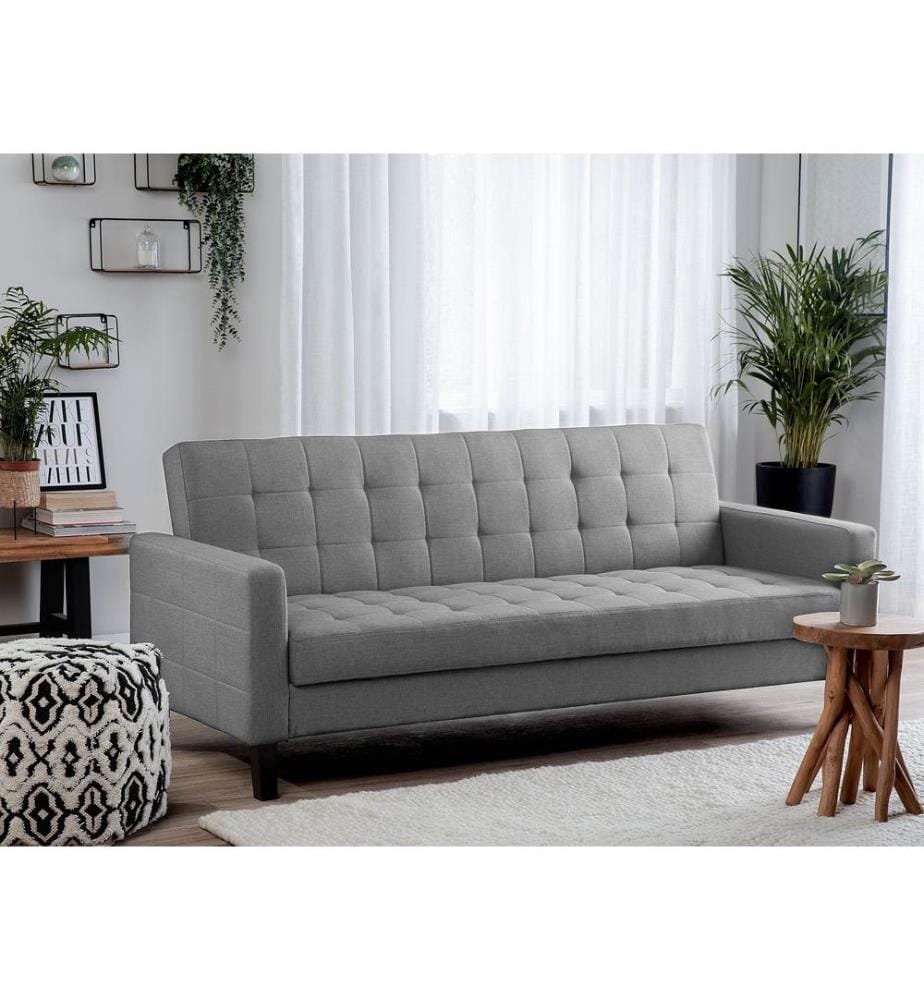 Divano letto 3 posti VEHKOO Tessuto Grigio chiaro