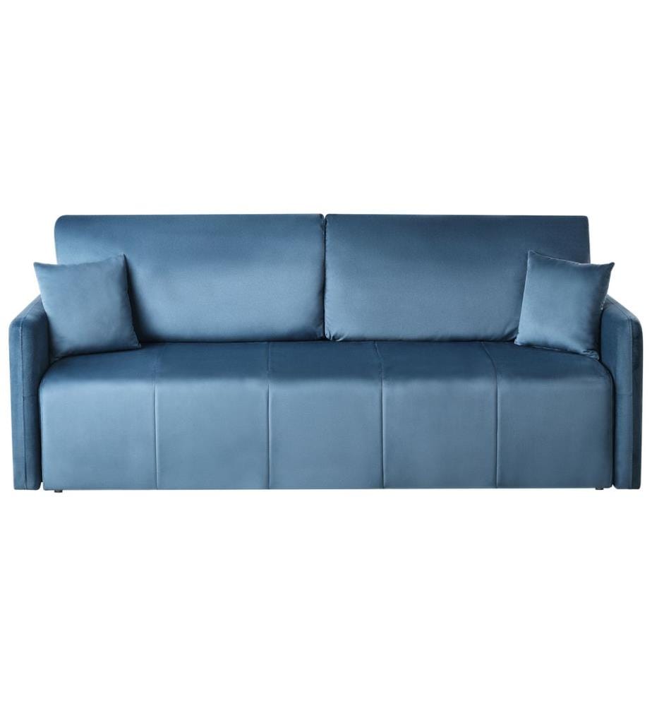 Schlafsofa 3-Sitzer EGGE Samtstoff Blau