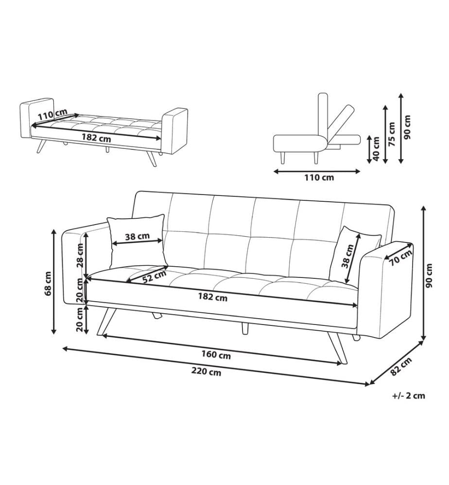 Schlafsofa 3-Sitzer HJULBY Grau