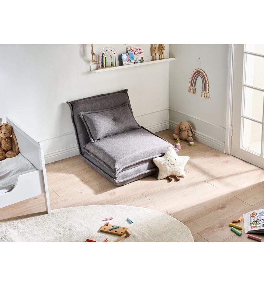 1-Sitzer Schlafsofa DELLEN Stoff Dunkelgrau