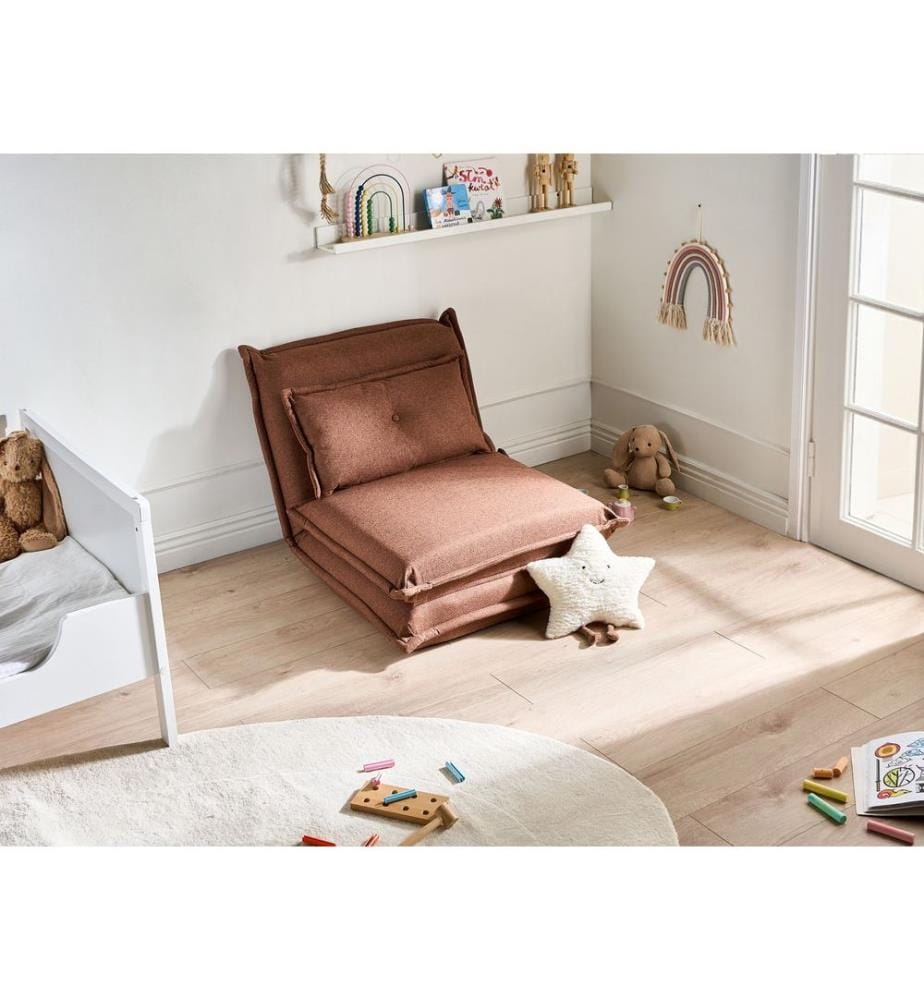 1-Sitzer Schlafsofa DELLEN Stoff Braun