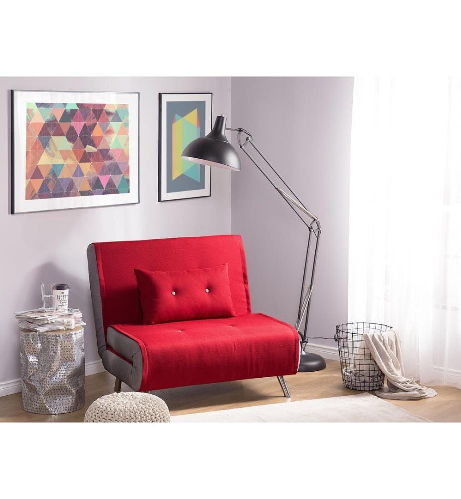 1-Sitzer Schlafsofa FARRIS Stoff Rot