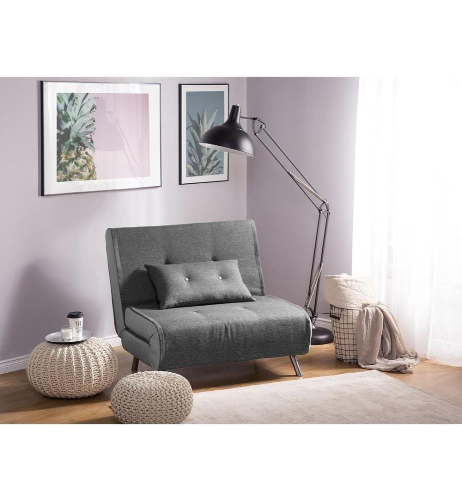 1-Sitzer Schlafsofa FARRIS Stoff Dunkelgrau