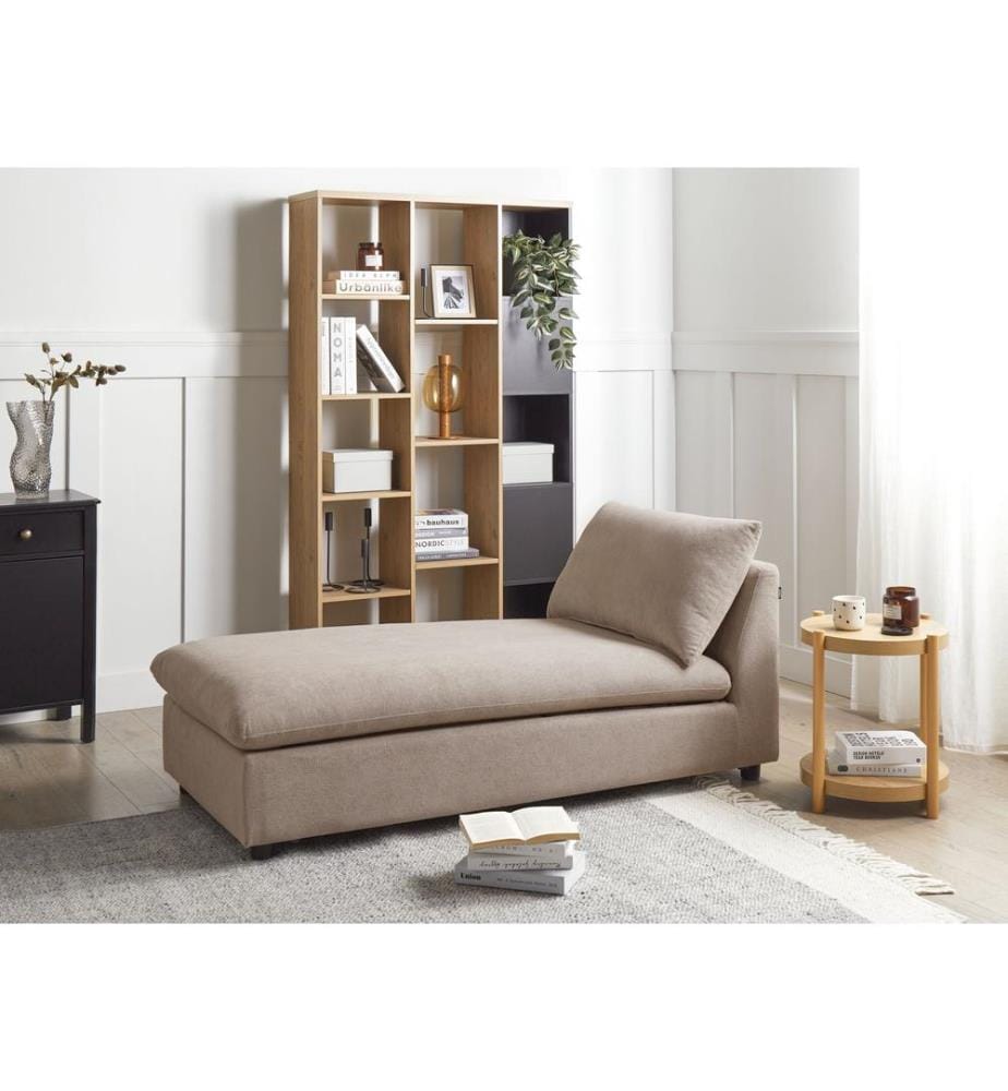 Chaise longue VIZILLE Tissu Taupe