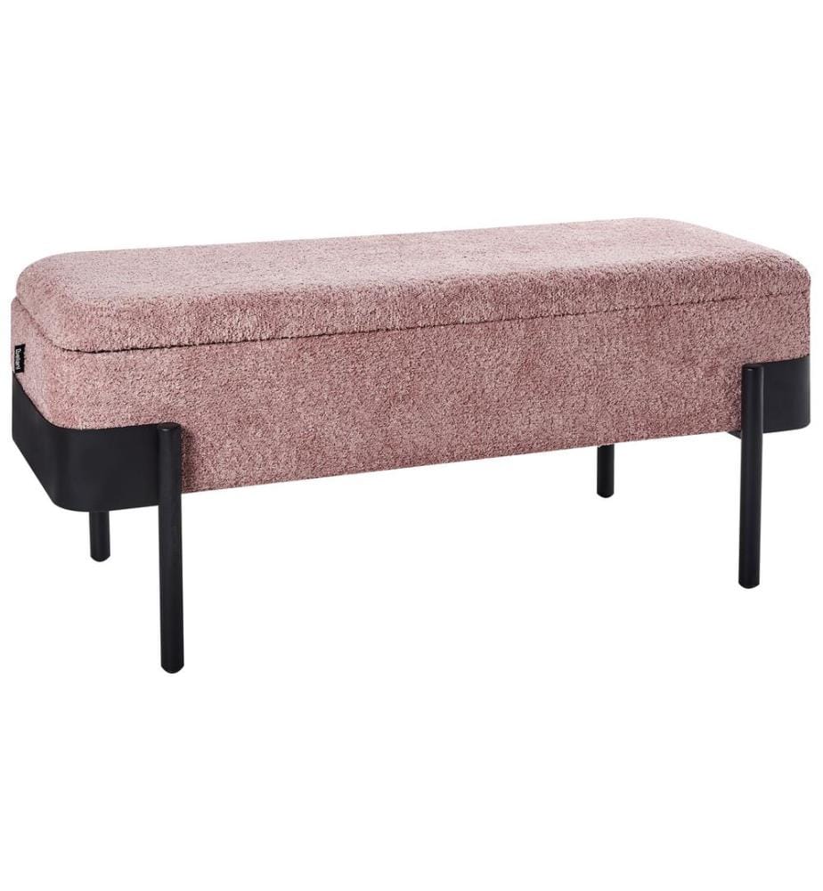 Upholstered Storage Bench WARREN Chenille Pink