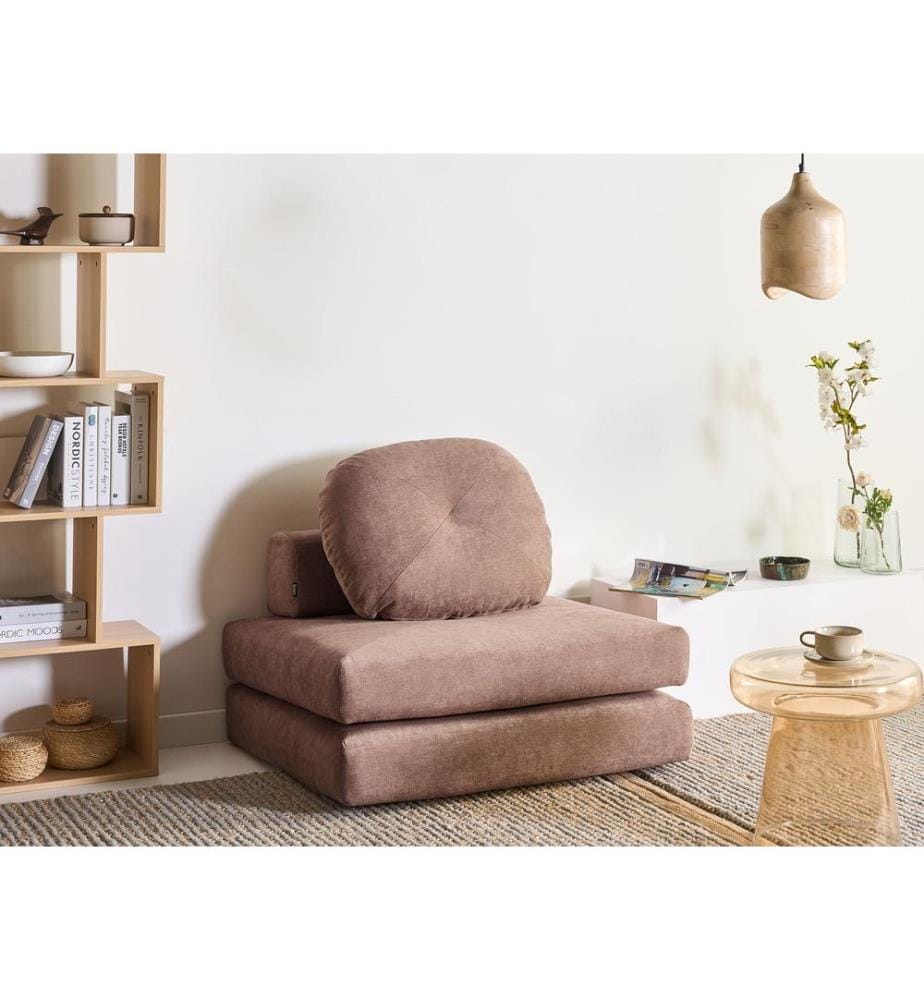 1-Sitzer Schlafsofa OLDEN Chenillegewebe Braun