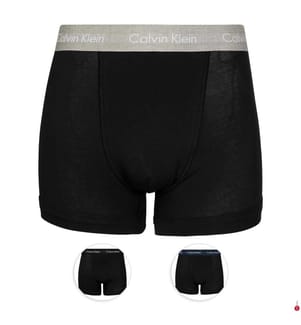 Pack of 3 Boxers Cotton Stretch Trunks - Black