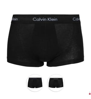 3er-Pack Boxershorts Low Rise Trunks Cotton Stretch - Schwarz