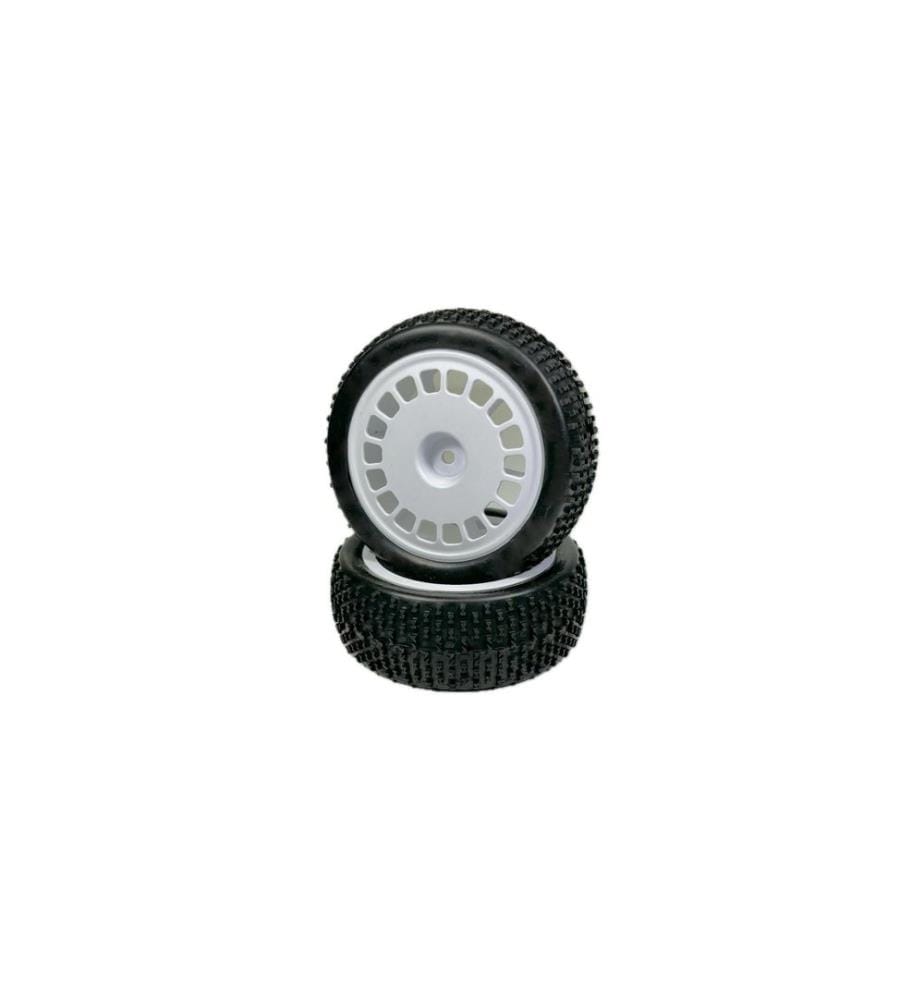 Absima Set ruote buggy 1:10 Mini Block anteriori bianche (2)