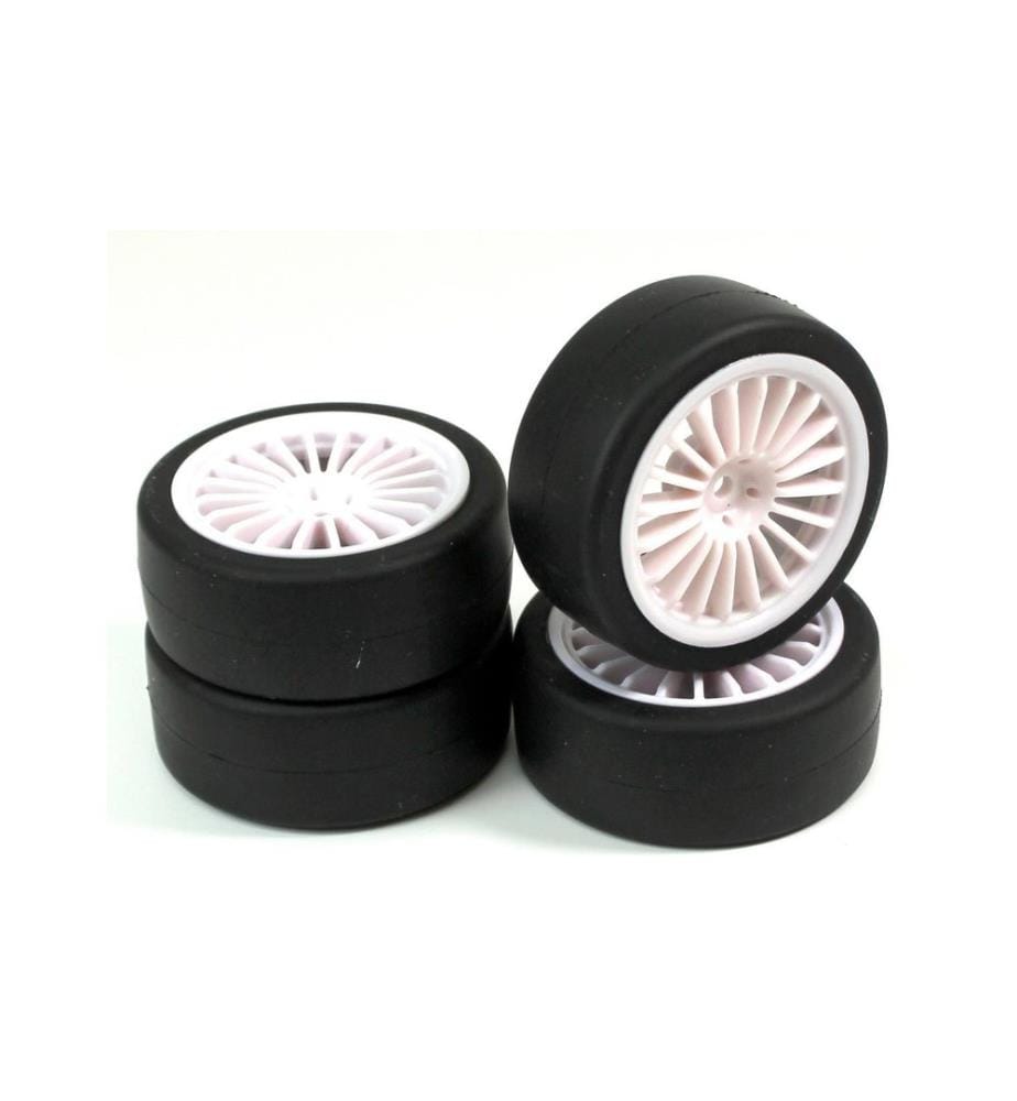 Absima Set ruote Onroad 20 razze / Slick Bianco 1:10 (4)