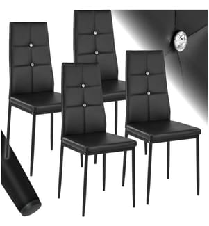 Set di sedie per sala da pranzo Julien - nero, Set di 4