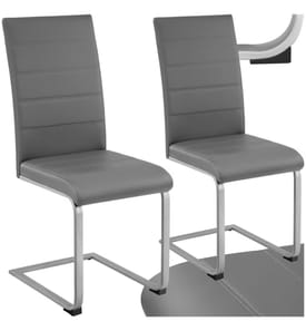 Esszimmerstühle Schwingstühle - grau, 2er Set