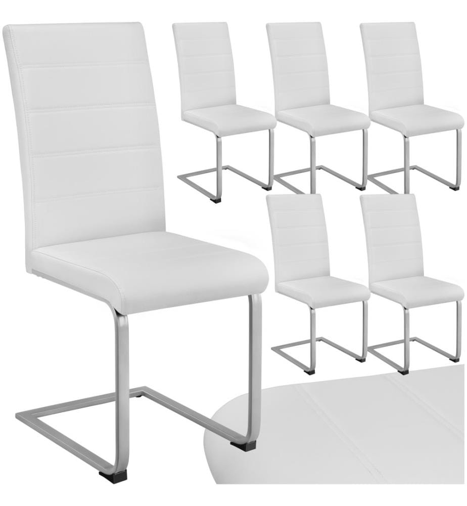 Esszimmerstühle Schwingstühle - weiss, 6er Set