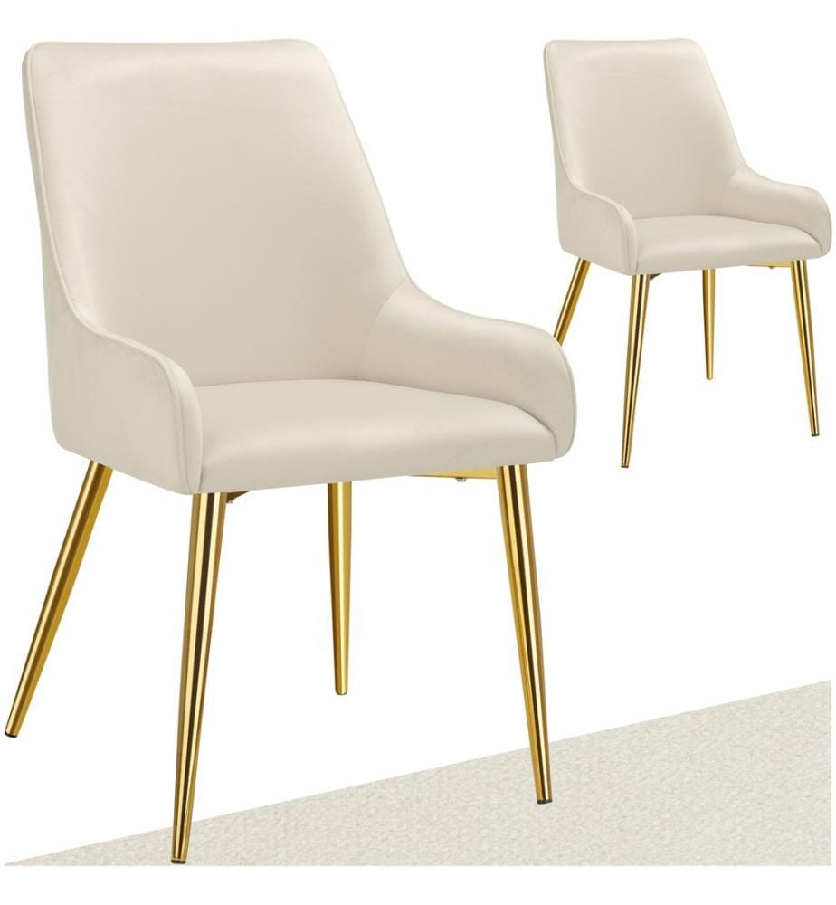 Polsterstuhl Avane, Samtoptik, Belastbarkeit 120 kg - beige, 2er Set