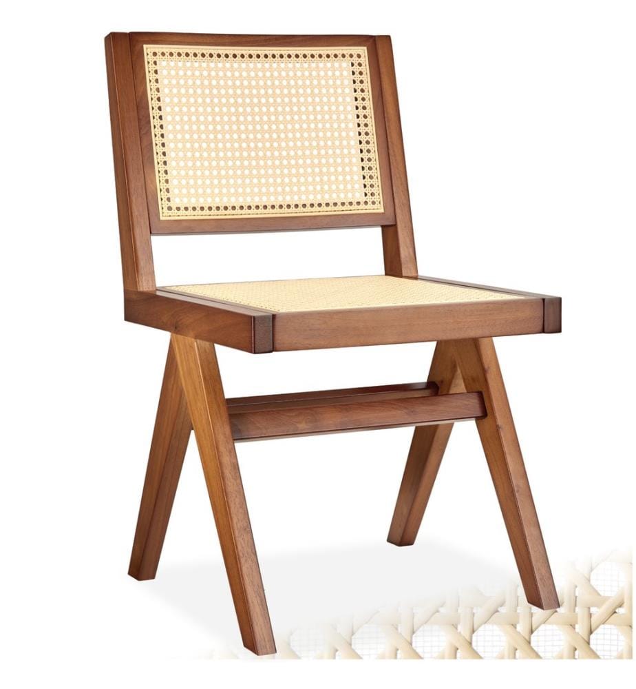 Holzstuhl Lissy mit Wiener Geflecht im Boho-Stil - Eiche dunkel, pro Stück