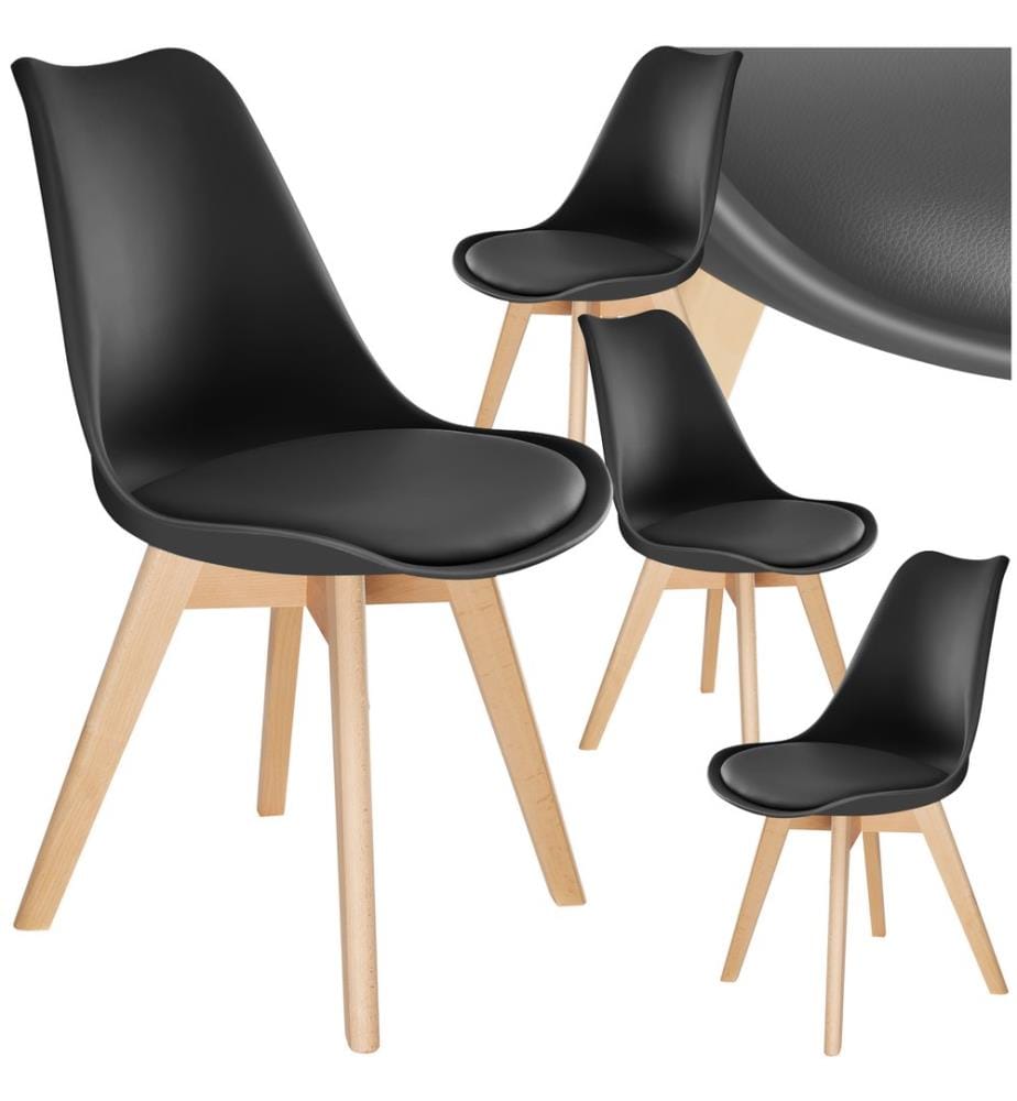 Esszimmerstühle Frederikke - schwarz, 4er Set